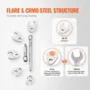 A marketing image showcasing a set of flare nut wrenches and their features. Voir les images du produit