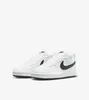 A pair of white Nike sneakers with black Nike swoosh logos, shown from a slightly angled side view on a white background. Náhľad obrázku produktu