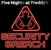 The image is a marketing graphic for the game Five Nights at Freddy's: Security Breach, featuring the game's logo and title in neon red. Podgląd zdjęcia produktu