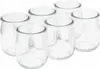 A set of six empty glass jars arranged in two rows. Náhled obrázku produktu