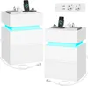 WOLTU Nachttisch mit Ladefunktion, LED-Beleuchtung 25 Produktbild-Vorschau 1