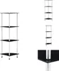 vidaXL Regal mit 4 Ablagen Schwarz 30x30x100 cm Hartglas -  Produktbild-Vorschau 1