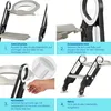 A collage of four images showing the assembly steps of a child's toilet trainer seat with a step stool. Produktbild-Vorschau