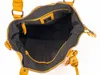 The inside of a yellow shopper bag. Produktbild-Vorschau