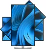 Multiple Dell monitors are arranged in a staggered formation, displaying a blue abstract wallpaper. Produktbild-Vorschau