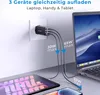 VOOMY Ladegerät USB C - 65W - 3-Port USB Ladegerät Mehrfach Produktbild-Vorschau 2