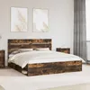 vidaXL Bettrahmen Geräucherte Eiche 200 x 200 cm Massives Produktbild-Vorschau 2