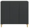 vidaXL Sideboard Schwarz 89 x 34,5 x 80 cm Holzwerkstoff Produktbild-Vorschau 4