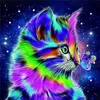 Malen nach Zahlen: Buntes Bild von Katze und Schmetterling, Produktbild-Vorschau 1