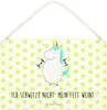 Mr. & Mrs. Panda Schild Einhorn Fitness DIN A4 - Weiß - Produktbild-Vorschau 1