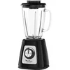 A black Moulinex blender with a glass jug and a silver control dial is shown against a white background. Voir les images du produit