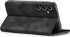 A black flip cover case for a Samsung Galaxy A26 5G phone is shown from a diagonal angle, with the cover open. Produktbild-Vorschau