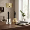 Relaxdays Tischglocke Silber 4er Set 12,5 cm, Metall Produktbild-Vorschau 2
