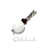 Kugel Anhänger 925 Silber weiße Jade mit Swarovski Kristall Produktbild-Vorschau 1