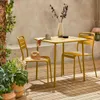 sweeek - Gartentisch mit 2 Stühlen aus Stahl - Ocker Produktbild-Vorschau 2