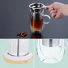 Relaxdays Teeglas, mit Edelstahl-Sieb, Bambusdeckel, Produktbild-Vorschau 3