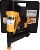 A pneumatic nail gun and staple gun combination tool is shown in its black carrying case. Podgląd zdjęcia produktu