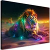 Leinwandbild AI Tier Löwe Abstraktion Neon 60x40 Feeby Bunt Produktbild-Vorschau 1