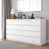 Kommode Weiß 8 Schubladen matt 140x34x100 cm extra groß Produktbild-Vorschau 3
