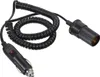 A coiled black extension cord with a car cigarette lighter plug on one end and a female socket on the other. Náhled obrázku produktu