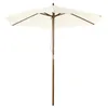 A white rectangular patio umbrella with a wooden pole and frame, shown against a white background. Produktbild-Vorschau
