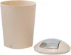 A beige trash can and its lid are shown against a white background. Produktbild-Vorschau