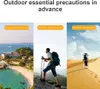 Collage of three outdoor adventure scenes: island exploration, jungle exploration, and desert adventure. Podgląd zdjęcia produktu