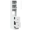 A white kitchen cabinet with open drawers and a cabinet door. Produktbild-Vorschau