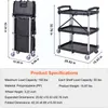 A product image showing a foldable trolley in both folded and expanded states, with dimensions and specifications listed. Voir les images du produit