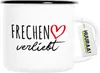 Huuraa Emaille Tasse Frechen verliebt 300ml Vintage Produktbild-Vorschau 1