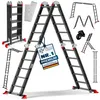 MASKO® Leiter Aluminium 6in1 Mehrzweckleiter Anlegeleiter Produktbild-Vorschau 1