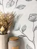NEWROOM Tapete Grau Vliestapete Blumen - Vintage Floral Produktbild-Vorschau 1