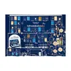 A dark blue background with illustrations of windows, a Christmas tree, and products, representing an advent calendar. Produktbild-Vorschau