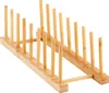 A wooden dish rack with multiple slots for plates or lids. Produktbild-Vorschau