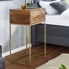 WOHNLING Nachttisch Mango Massivholz / Metall 40x75,5x35 cm Produktbild-Vorschau 2