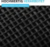 Close-up of a woven material with text overlays. Produktbild-Vorschau