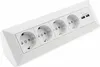 A white corner power strip with four European-style outlets and two USB ports, shown at an angle against a white background. Produktbild-Vorschau
