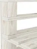 A close-up view of a white wooden pallet sofa. Náhľad obrázku produktu