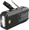 A black and yellow all-in-one radio with a flashlight and solar panel. Produktbild-Vorschau
