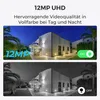 A split image showing a house at night with security cameras, demonstrating day and night vision capabilities. Produktbild-Vorschau