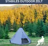 DELUKE® Campingzelt 4 Personen TIPI blau | regenfest, Produktbild-Vorschau 5