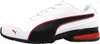 A side view of a white Puma sneaker with black and red accents. Produktbild-Vorschau