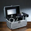 MARELIDA® Schmuckkoffer in Silber mit Glitzeroptik | Premium Schmuckkästchen für Schmuck Produktbild-Vorschau