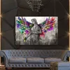 Graffiti Street Art Engel mit Flügeln Wandbild Leinwandbild Produktbild-Vorschau 2
