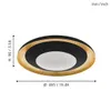 A product shot of a ceiling light with dimensions indicated. Náhled obrázku produktu