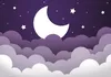 Vlies Fototapete - Moon dream - clouds in a purple sky with Produktbild-Vorschau 5
