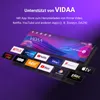 A digital display showing various app icons, supported by the VIDAA operating system. Produktbild-Vorschau