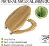 A bamboo toilet seat is shown with marketing text and graphics. Produktbild-Vorschau