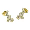 Ohrstecker Ohrring 12x6mm Bogen je 5 Zirkonias 9Kt GOLD Produktbild-Vorschau 1