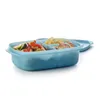 A blue Tupperware lunchbox with food inside, shown from a side angle. Produktbild-Vorschau